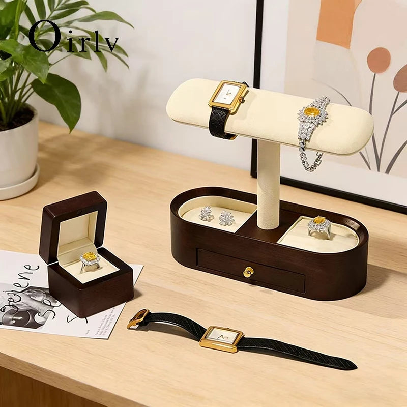 Présentoir Montre Bois Noyer Support T