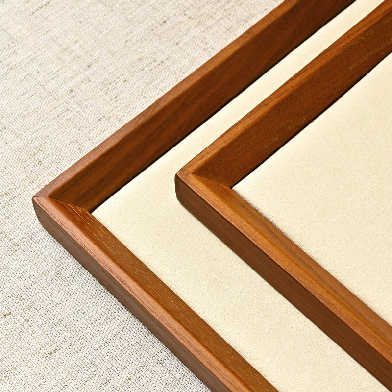 Plateau Bijoux Bois Anneaux Compartiments