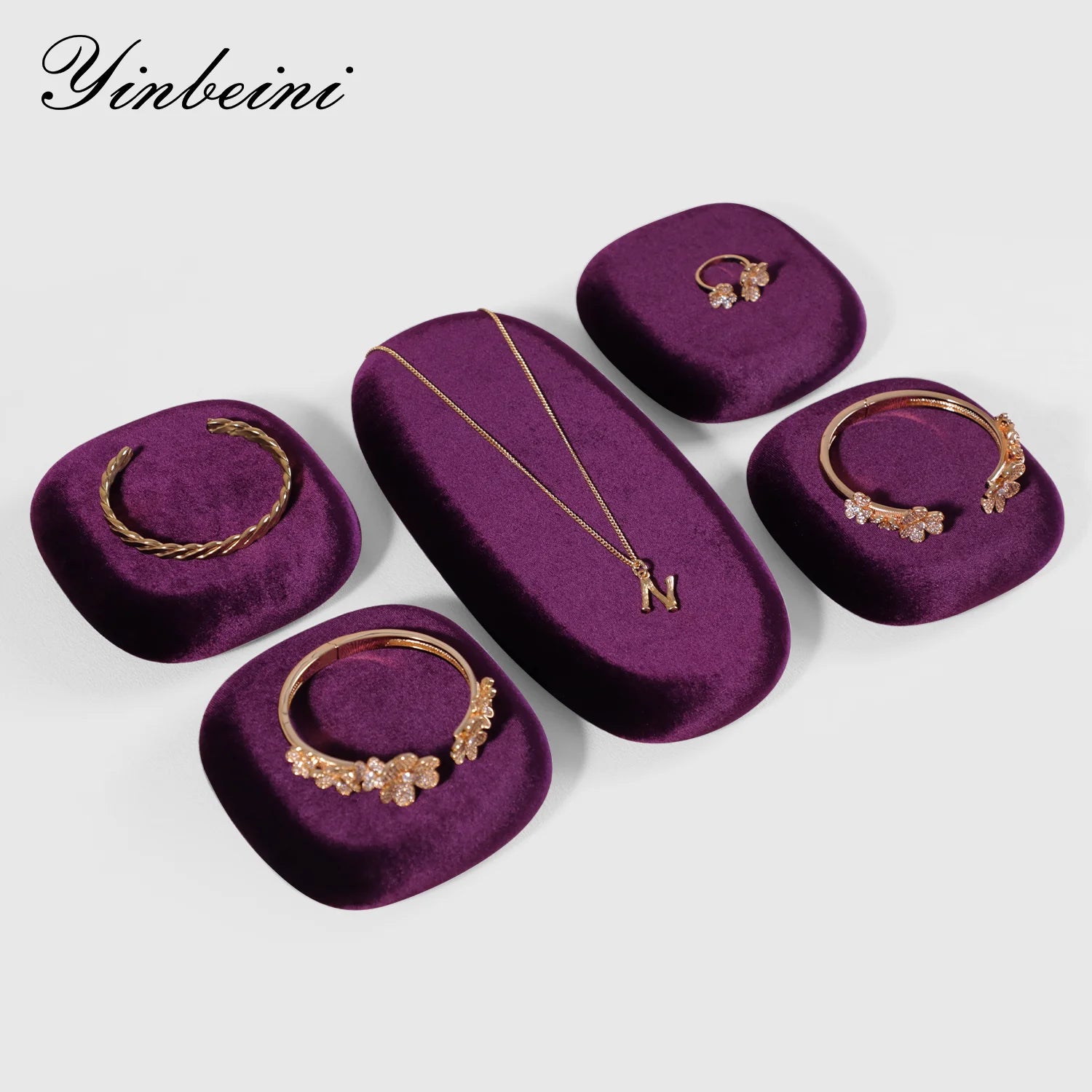 Plateau Bijoux Velours Multi-Compartiments Organisateur