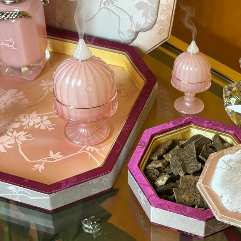 Plateau Bijoux Velours Soie Antique