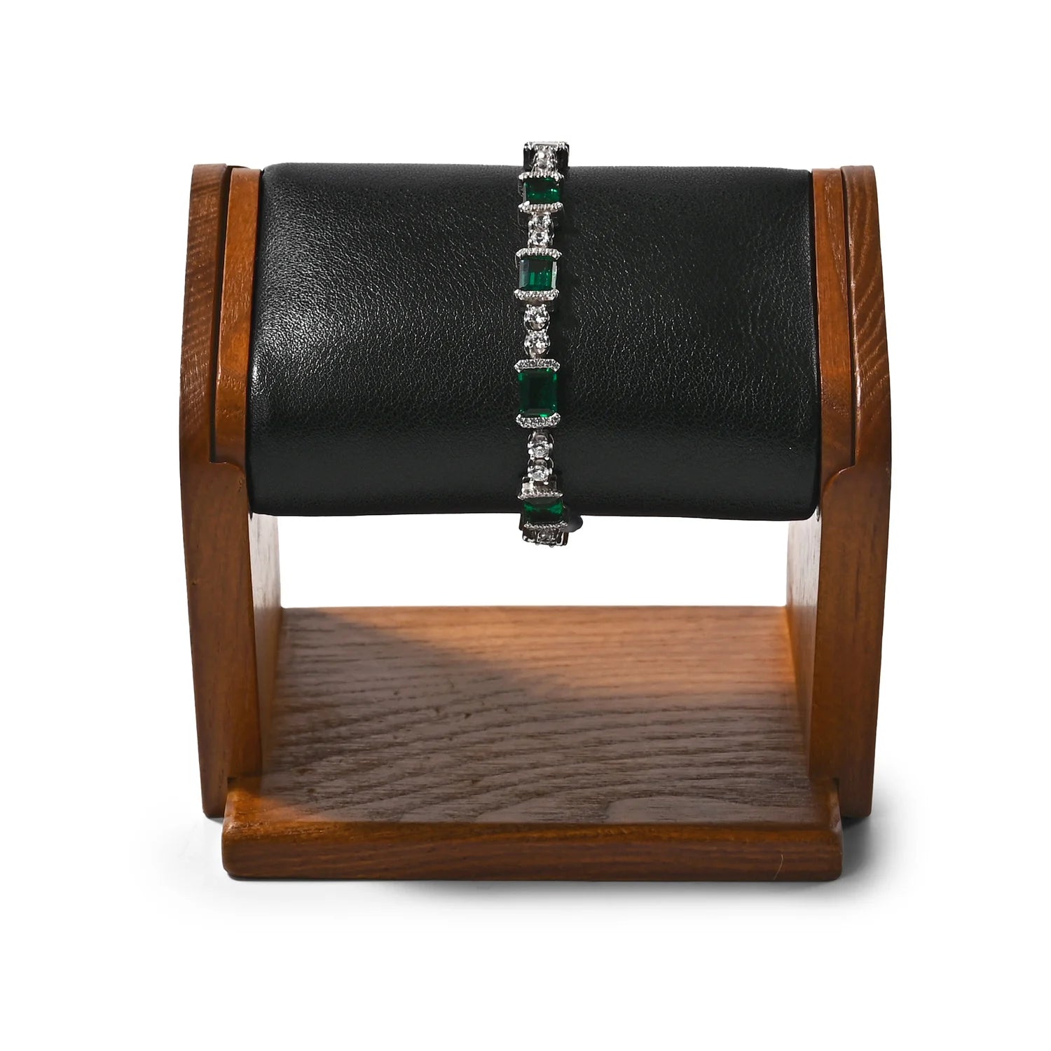 Présentoir Montre Bois Massif Velours Cuir