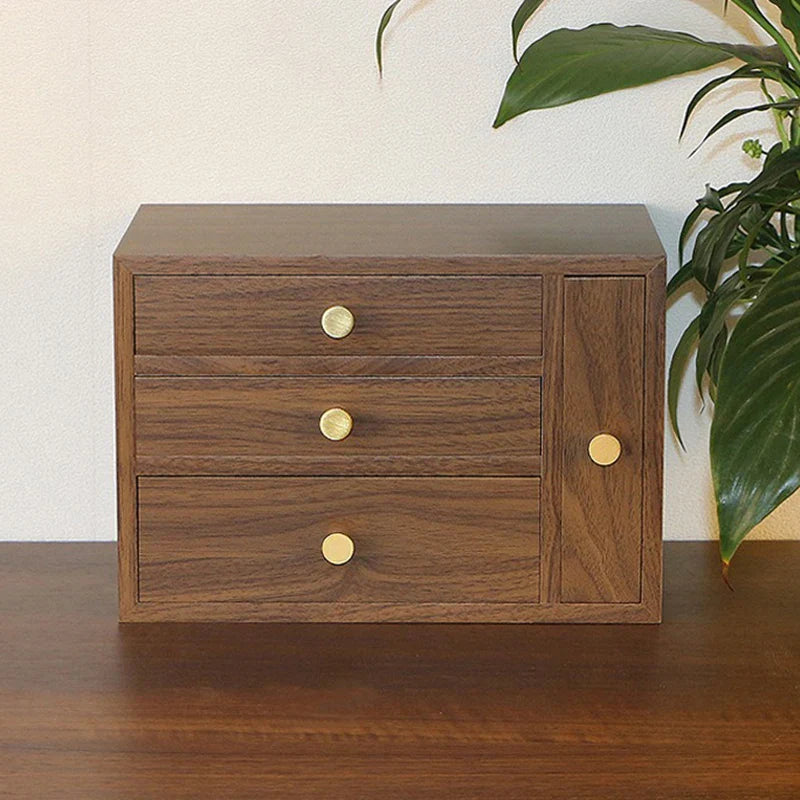 Boîte Bijoux Bois Naturel Vitre Coffret