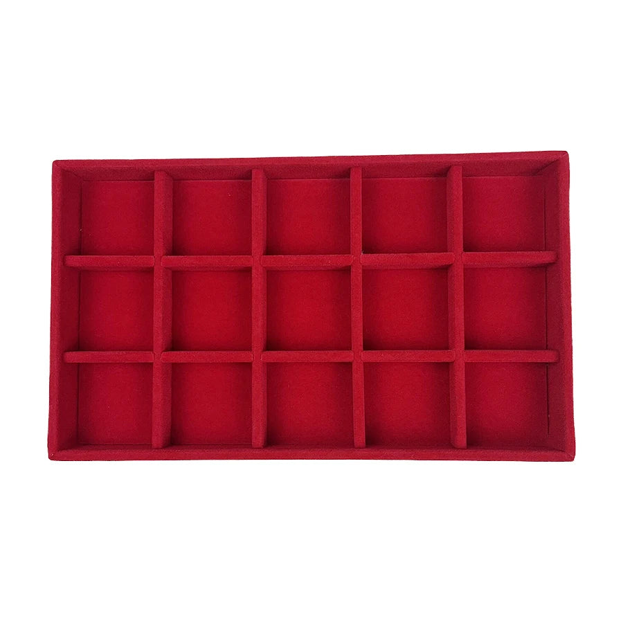 Plateau Bijoux Velours Rouge Multi Configurations