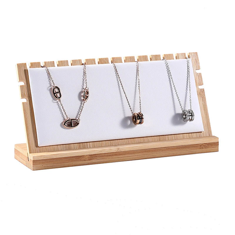 Présentoir Collier Plat Bois Velours