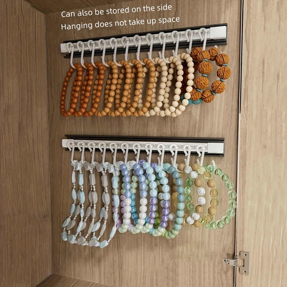Présentoir Collier Mural Métal Blanc Crochet