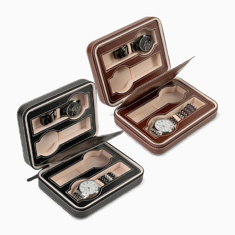 Boîte Montre Cuir Voyage Compartimentée