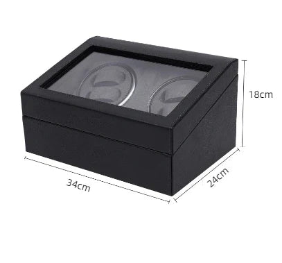 Remontoir Montre Bois Noir Brillant 10 Emplacements