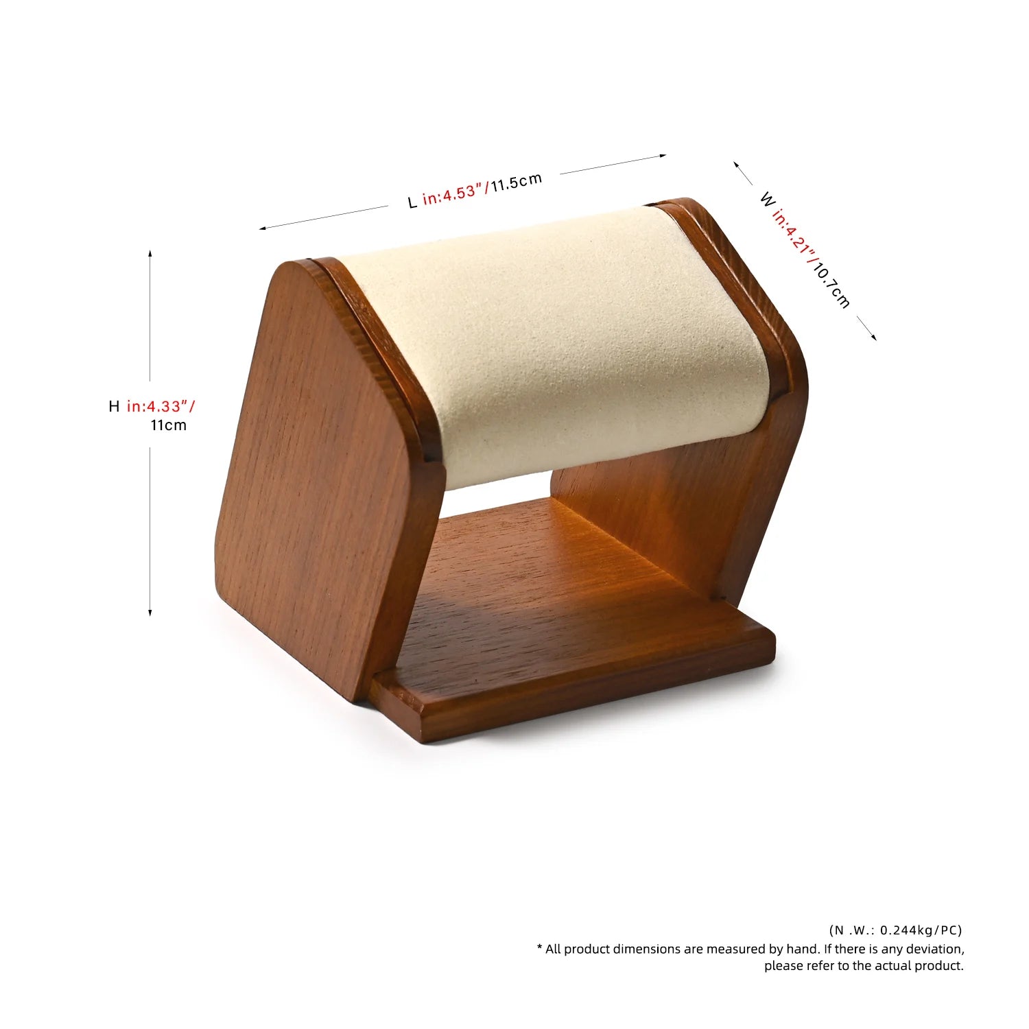 Présentoir Montre Bois Massif Velours Cuir