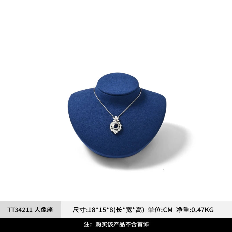 Présentoir Bijoux Métal Résine Bleu Vitrine