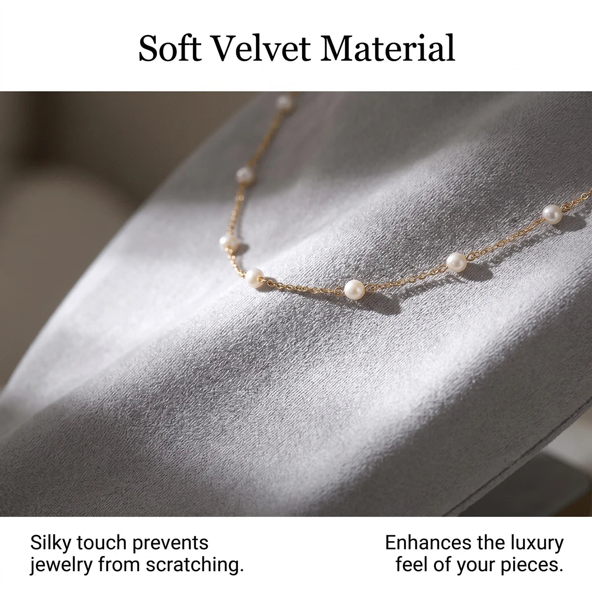 Buste Présentoir Collier Velours Gris