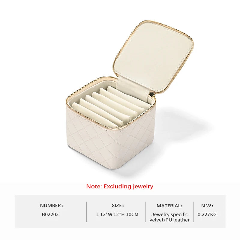 Boîte Cuir Voyage Bijoux Collier Anneau Boucle Oreille