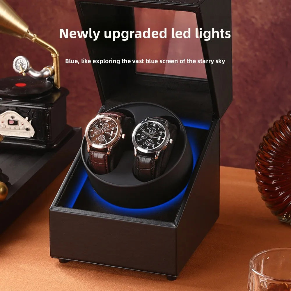 Remontoir Montre Cuir Double 2 Slots Silencieux