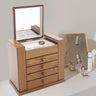 Boîte à Bijoux Bois 4 Tiroirs Miroir Intégré