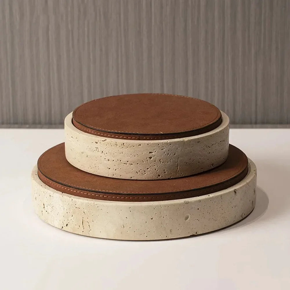 Boîte Bijoux Cuir Marbré Luxe Rangement