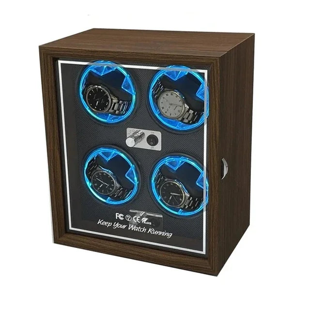 Coffre Fort Montre Bois LED Rotatif 1 6 Emplacements