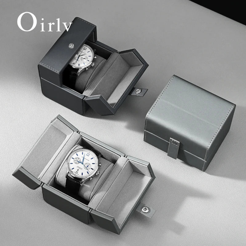 Boîte Montre Cuir PU Double Ouverture