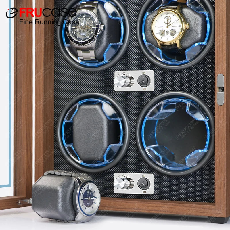 Remontoir Montre Bois Massif Multi-Places LED