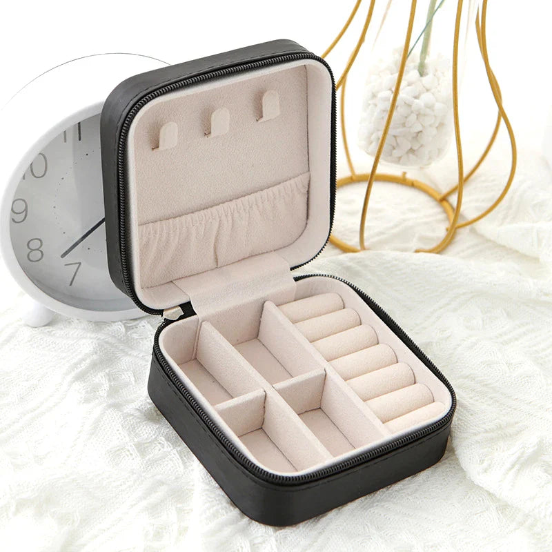 Boîte Bijoux Voyage Cuir Compacte Organisateur