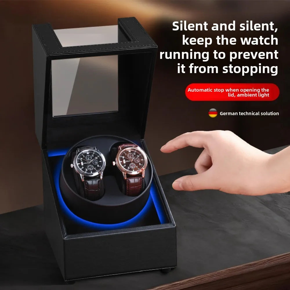 Remontoir Montre Cuir Double 2 Slots Silencieux