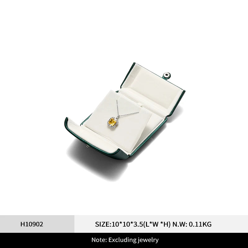 Boîte Bijoux Cuir Vert Mariage Premium