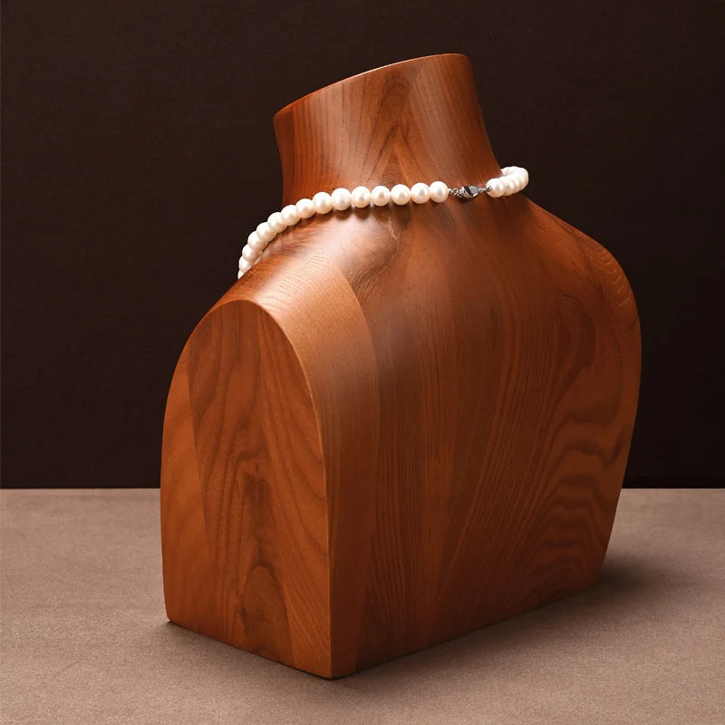 Buste Collier Bois Massif Présentoir