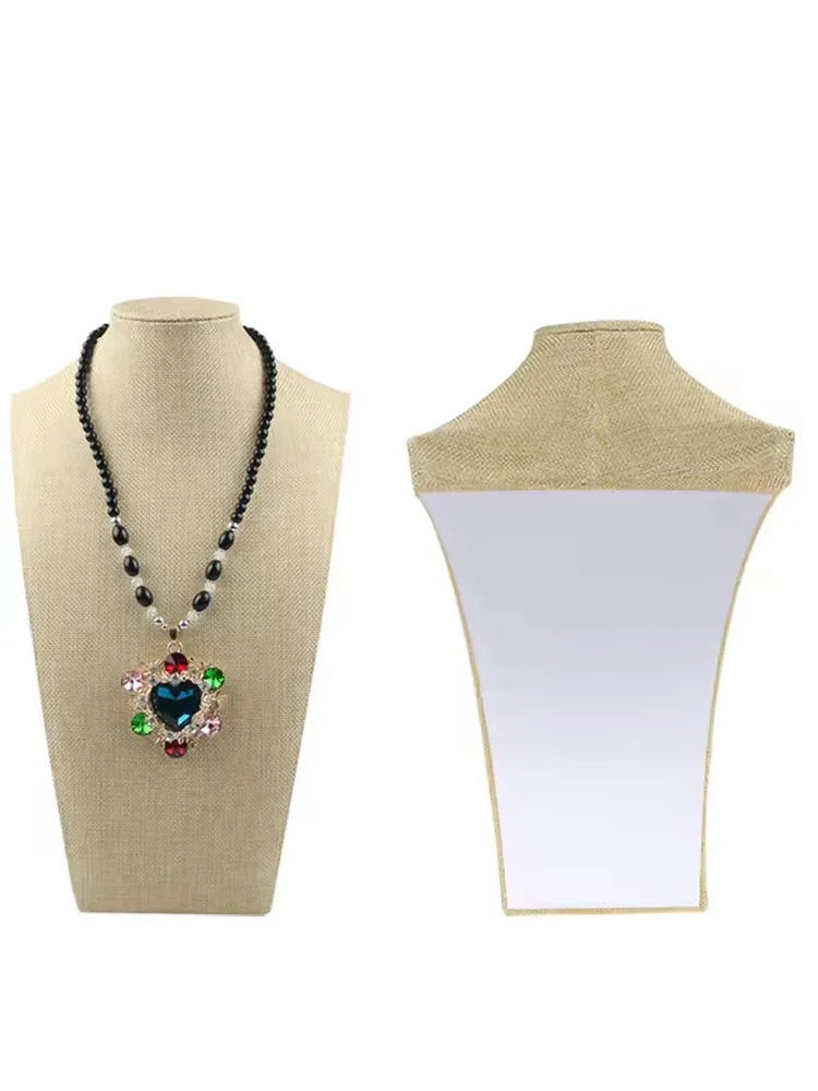 Présentoir Collier Coton Lin Beige