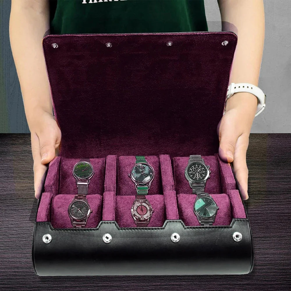 Coffret Montres Cuir Velours 6 Places