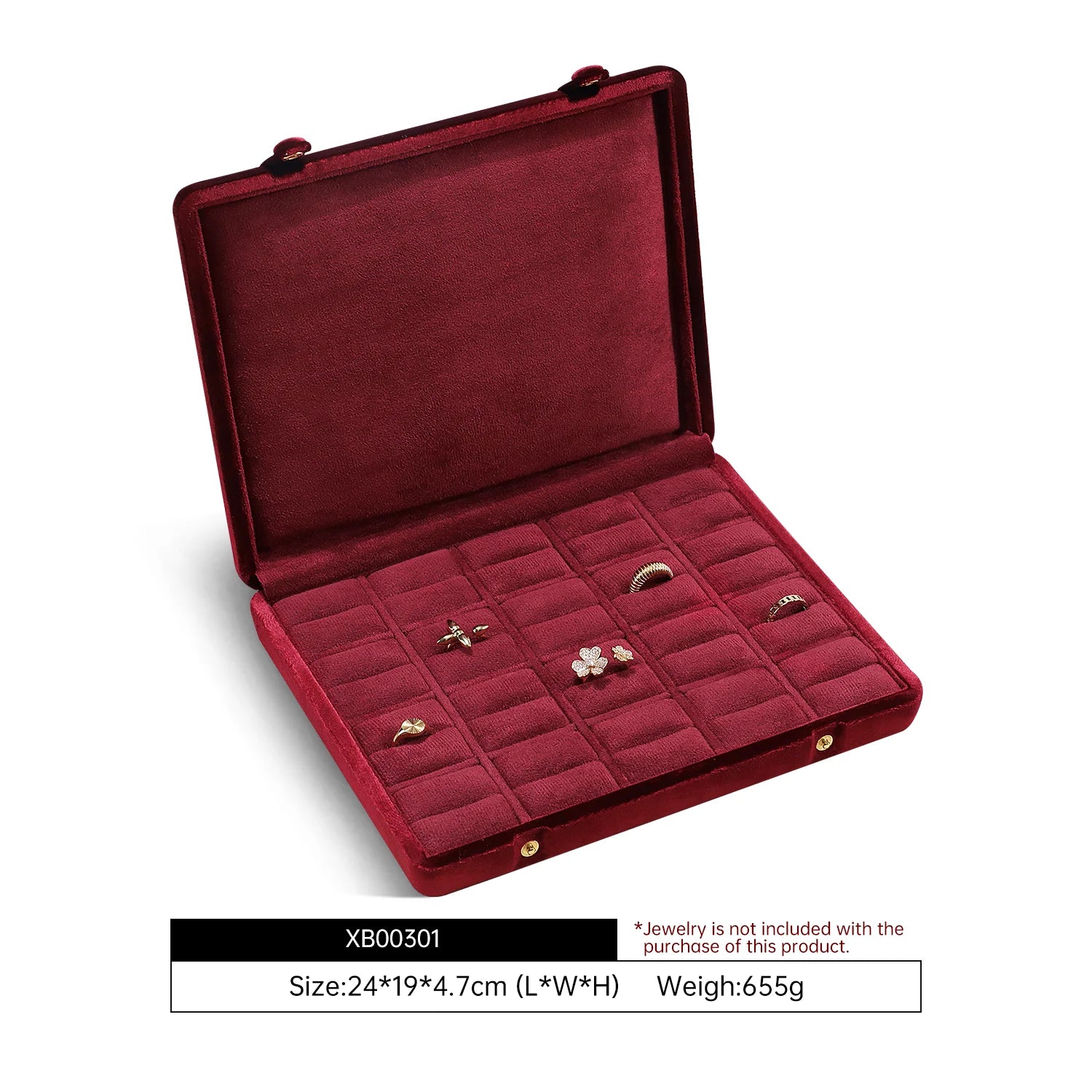 Boîte Bijoux Velours Rangement Grande Capacité