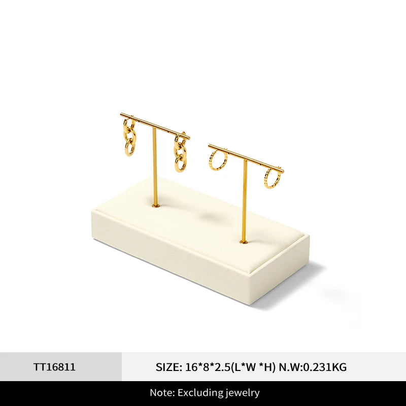 Présentoir Bijoux Velours Beige Comptoir Vitrine