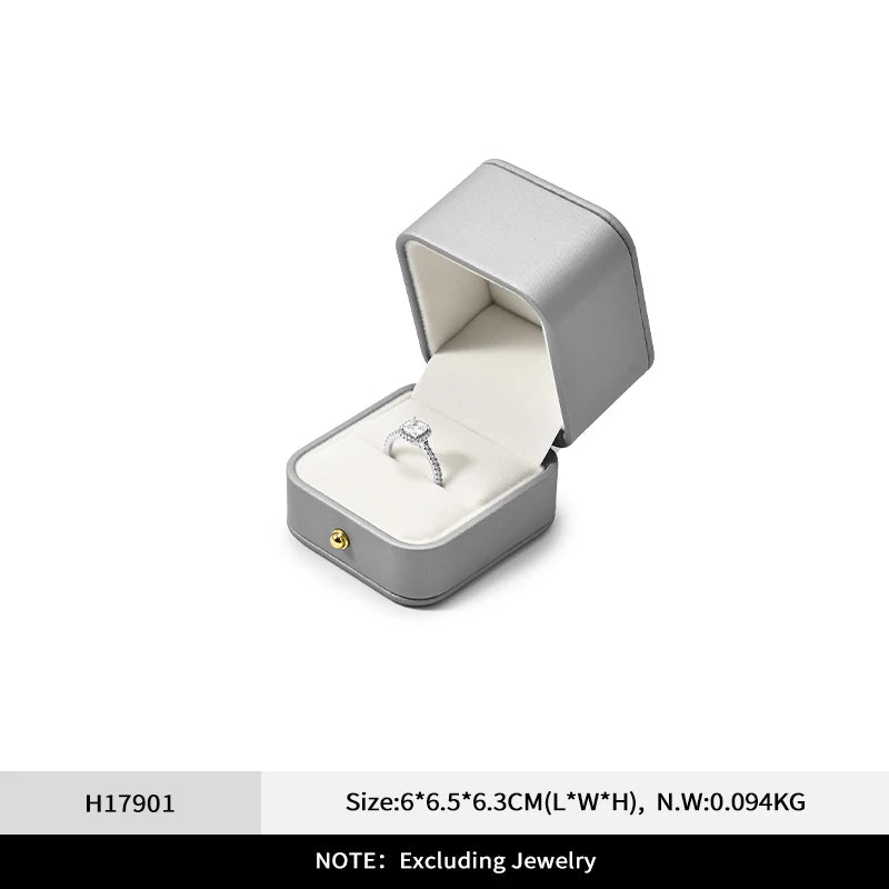 Boîte Cuir Luxe Bague Collier Pendentif Cadeau Mariage