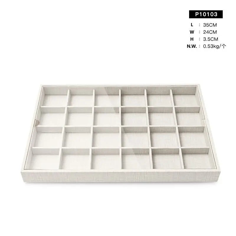 Plateau Bijoux Cuir Multi-fonction Beige