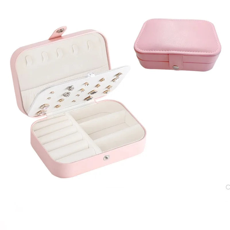 Boite Bijoux Cuir Velours Compacte 16cm