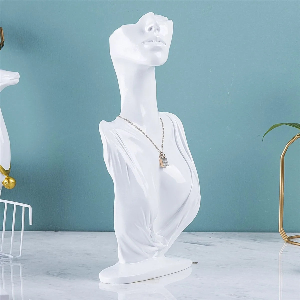 Buste Bijoux Résine Présentoir Décoratif Vitrine