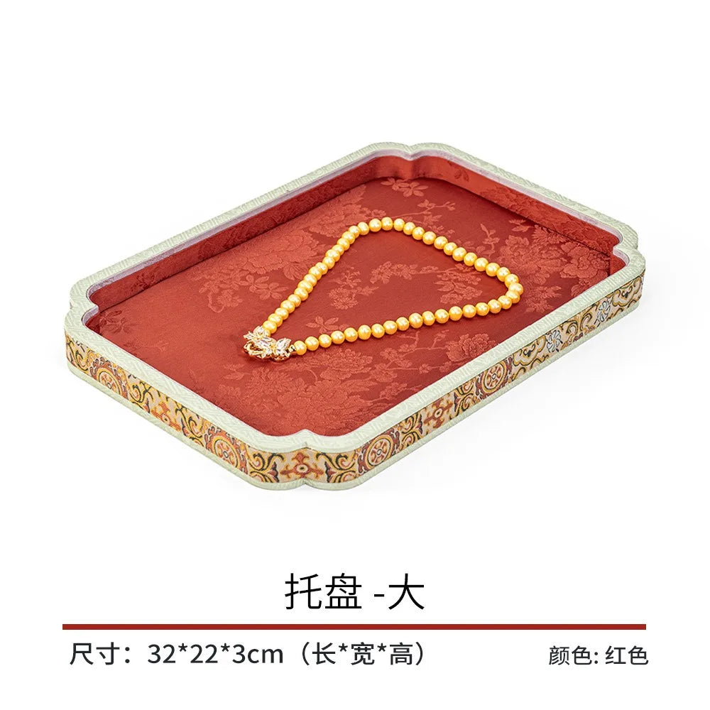 Plateau Bijoux Velours Royal Brodé Cadeau Aïd