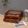 Boîte Bijoux Bois Vintage 2 Tiroirs Vitré