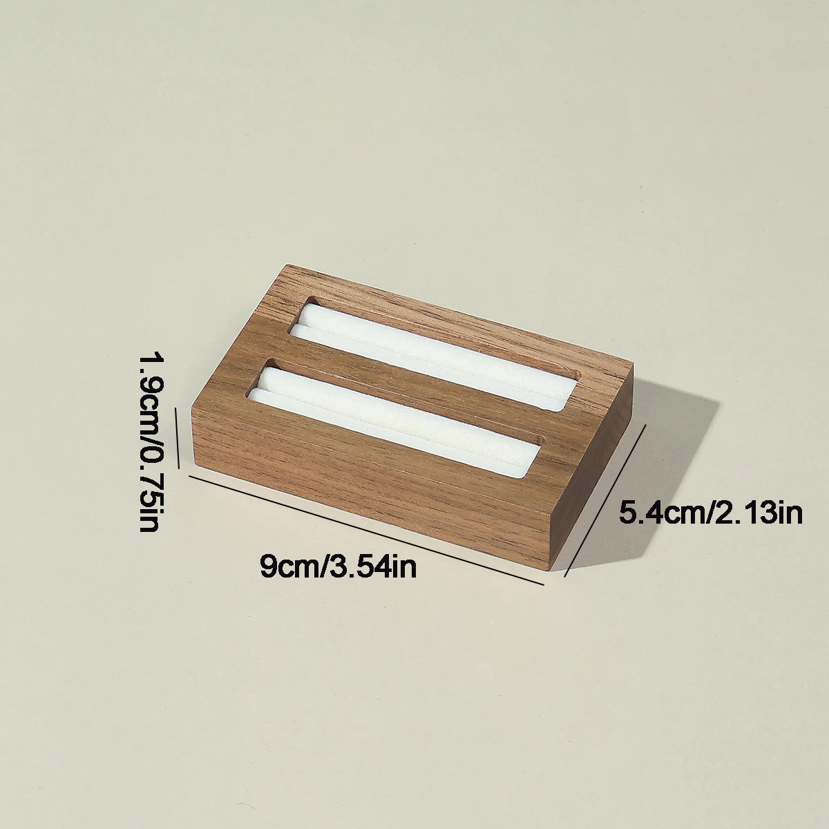Plateau Bague Bois Noyer Decoratif Multi-niveaux