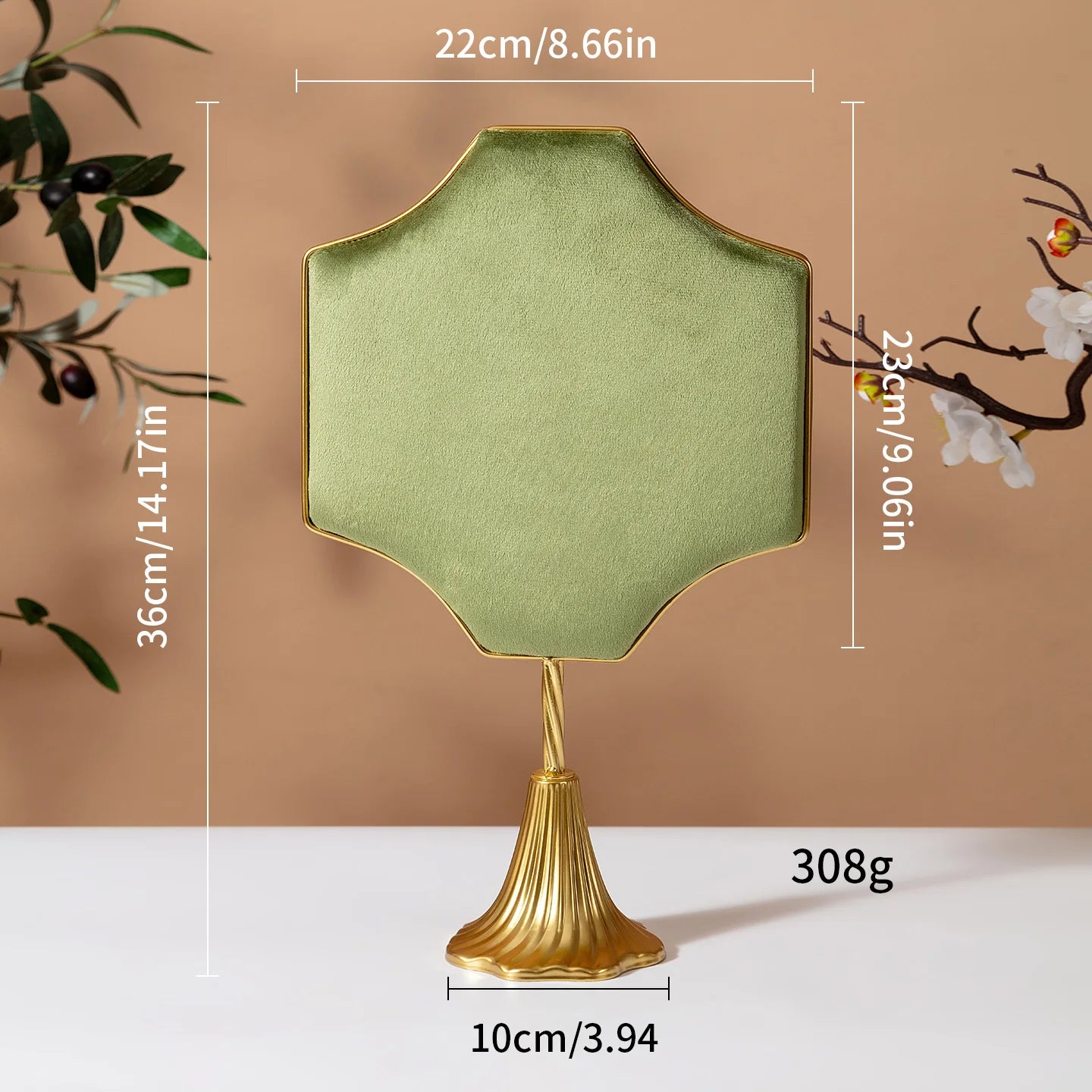 Coussin Vert Bijoux Métal Présentoir Vitrine Boutique