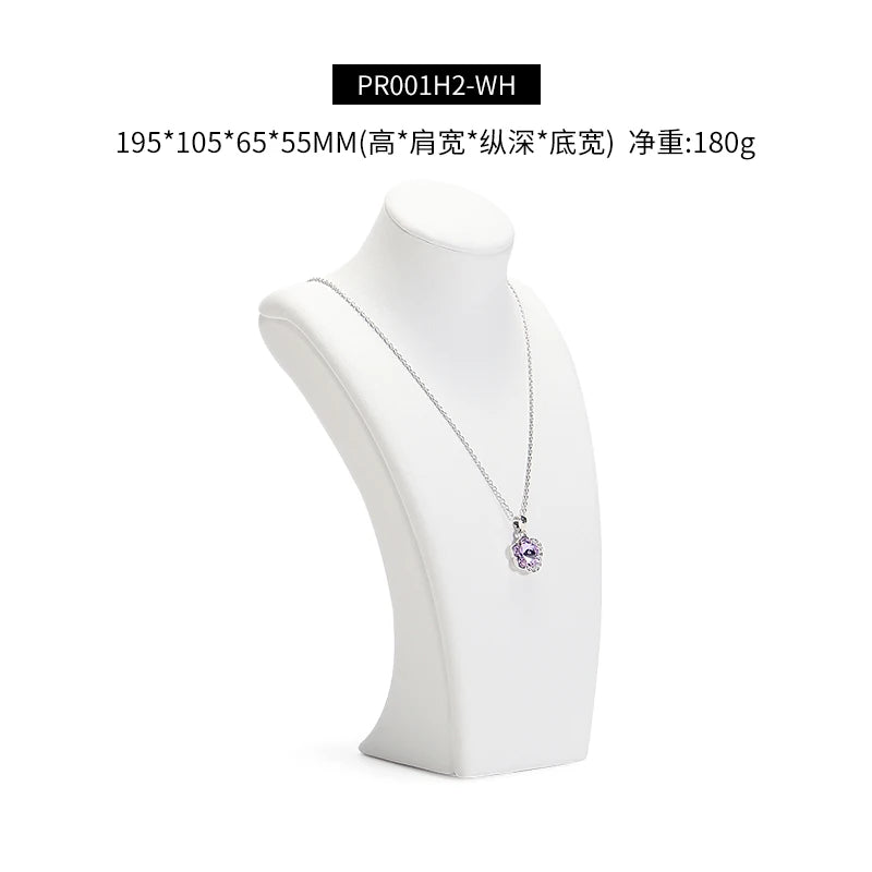 Présentoir Collier Simili Cuir Buste Rotatif