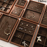Plateau Bijoux Cuir Marron Velours Rangement