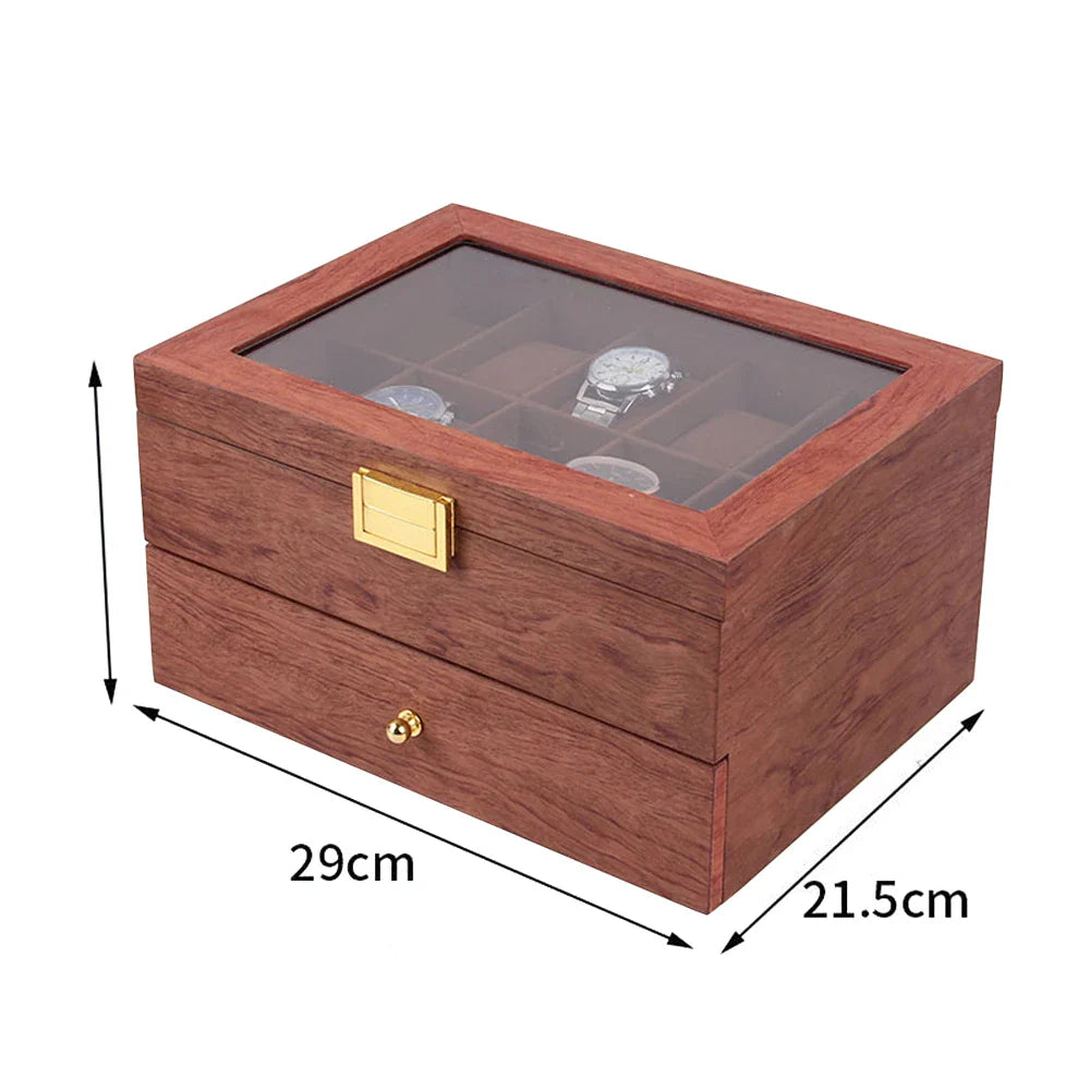 Boite Montres Bois Naturel Velours 20 Places