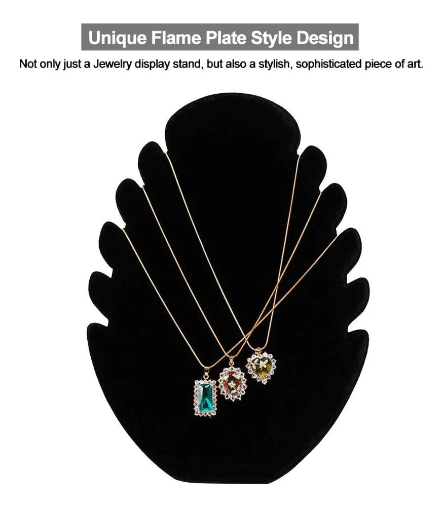 Présentoir Collier Métal Feuille Noir