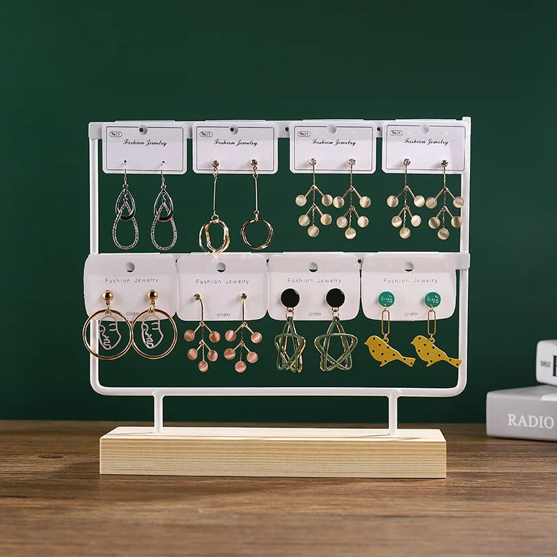 Porte Boucles d'Oreilles Bois Organisateur