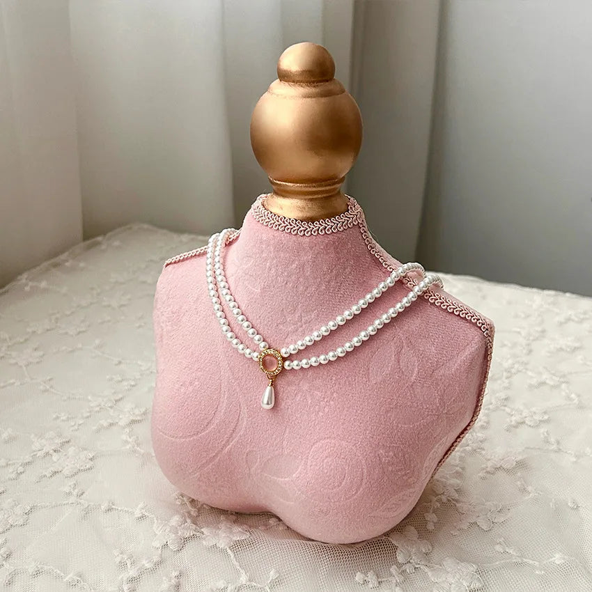Présentoir Collier Buste Bois Bambou Élégant