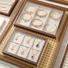 Boîte Bijoux Bois Noyer Lin Premium