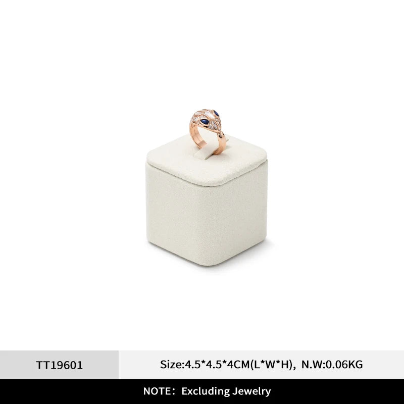 Présentoir Bijoux Velours Beige Bague Collier