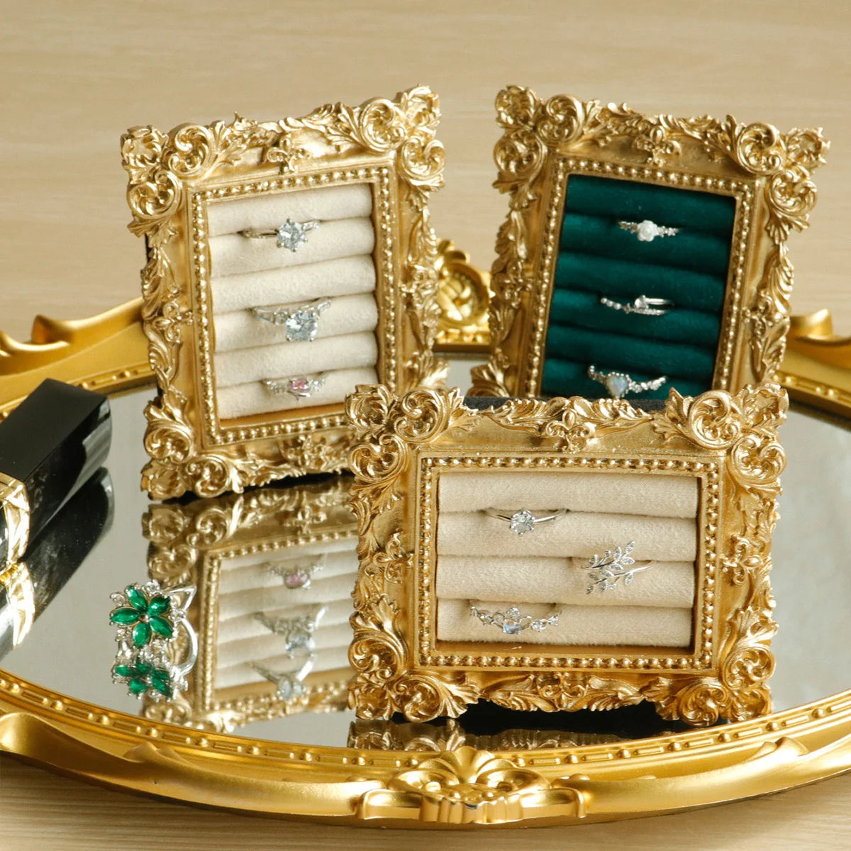 Plateau Bague Daim Vintage Baroque