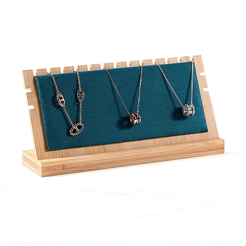 Présentoir Collier Plat Bois Velours