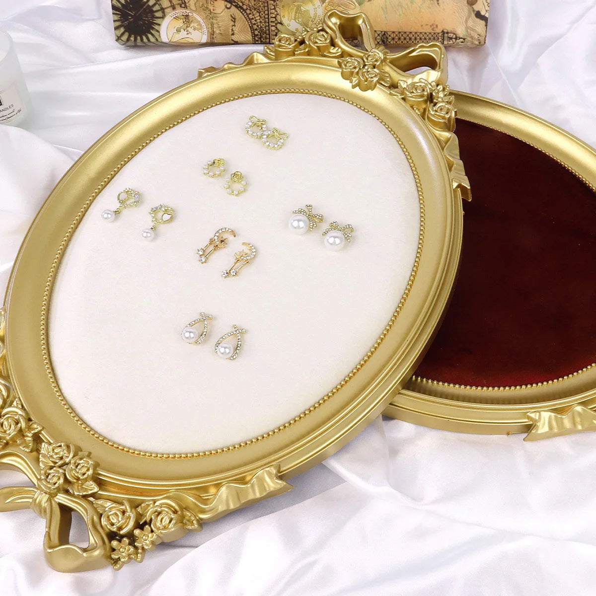 Plateau Bague Velours Cadre Vitrine