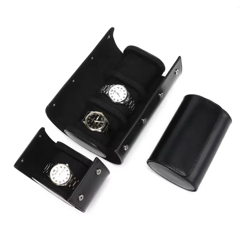 Étui Montre Cuir Rouleau Voyage Luxe