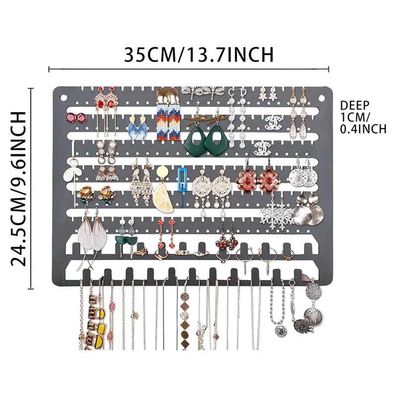 Porte Bijoux Bois Mural Collier Boucles